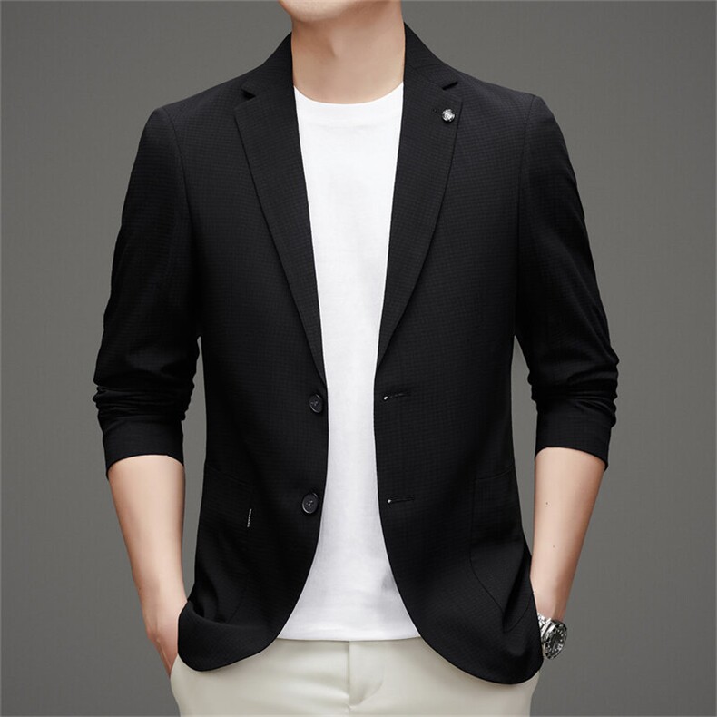 新款男装春秋薄款韩版休闲西服修身提花小西装MJ2675-P135，男装西服，星座1105-3