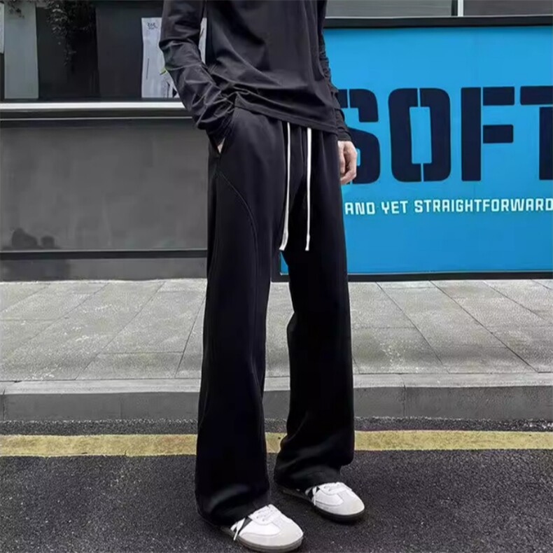 美式斜切直筒卫裤男秋冬重磅垂感休闲裤显腿长p25s817,男装休闲裤,星座1112-1