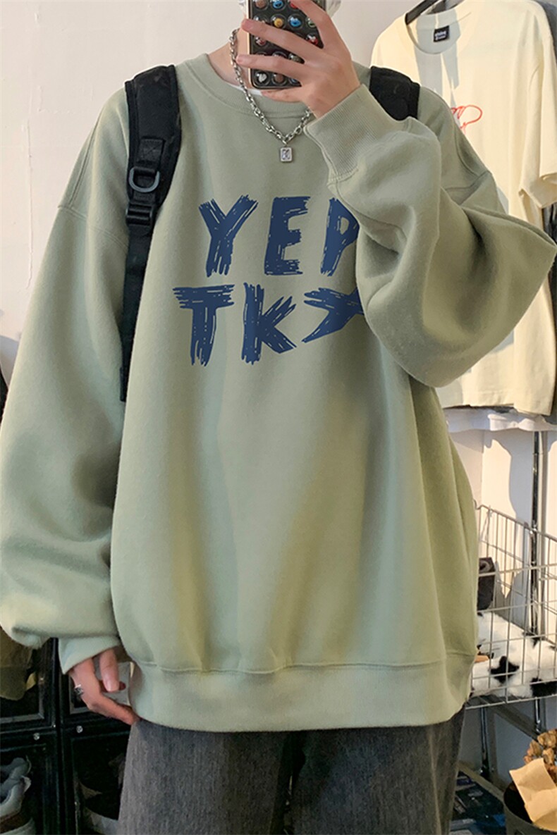 ！圆领卫衣男装港风长袖T恤男外套男WY146-P28,男装卫衣,电商B367