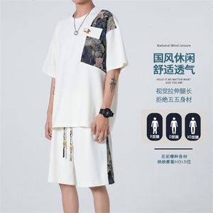 ！直播高品质！2024夏季男士风短袖T恤套装TZH245特P45图片