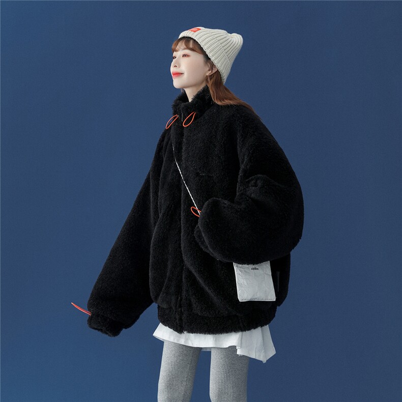 1中性风冬季宽松百搭棉服男羊羔毛情侣棉衣男外套男7956P105控149，女装棉衣/棉服，星座226-2