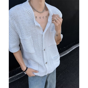 美式圆领男慵懒风休闲针织衫 E1102 P45图片