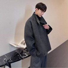 1506-1/MS3181/P82复古牛角扣毛呢外套男2025冬季短款大衣外套，女装短外套，星座1506-1