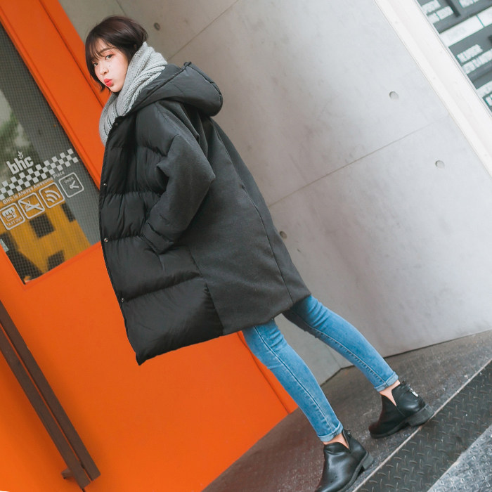 长袖加厚中长款2020年冬季拉链显瘦保暖棉衣/棉服,女装棉衣/棉服,奕阳依阁