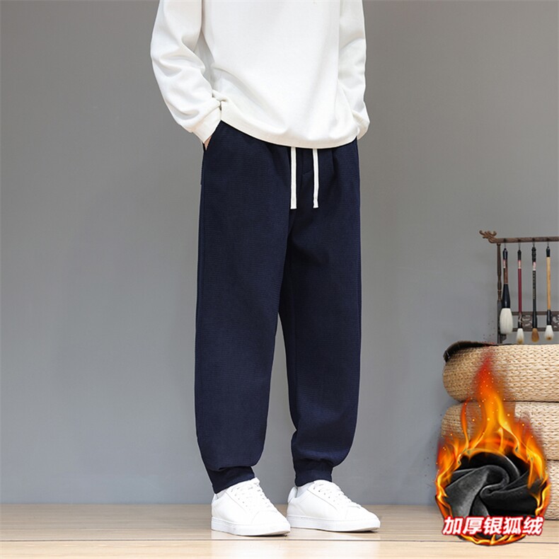 风冬季银狐绒加厚束脚裤男宽松休闲裤xz815-k509p60,男装休闲裤,星座815（原A203）