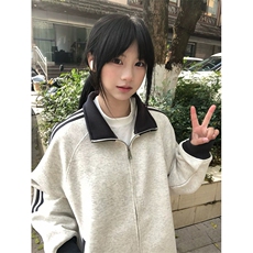 抖音得物高品质美式高街重磅结构设计拼接织带立领卫衣外套CM42，男装卫衣，电商A486