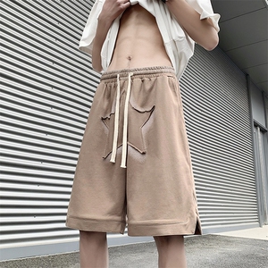 K266-P28夏季宽松型星星贴布潮牌五分裤