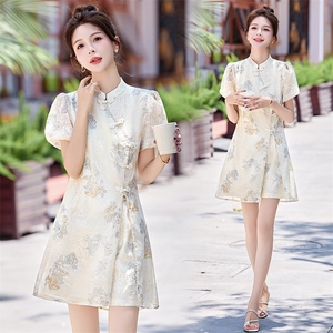 新中式G风短裤套装女2025夏新款巨好看的气质减龄白色穿搭一整套，女装套装/套裙，歌伊格美