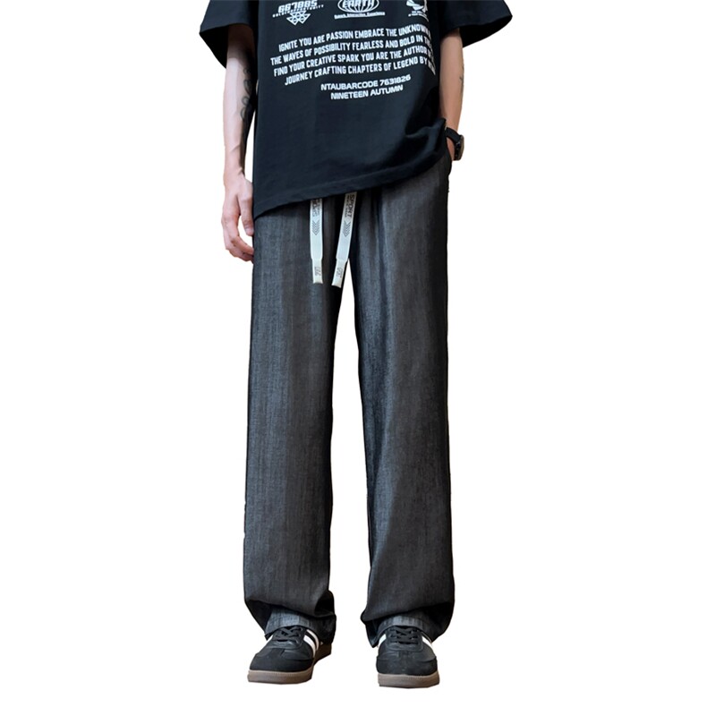 量大优供视频激光拖地直筒冰丝裤XH66-特P30,男装休闲裤,电商B367