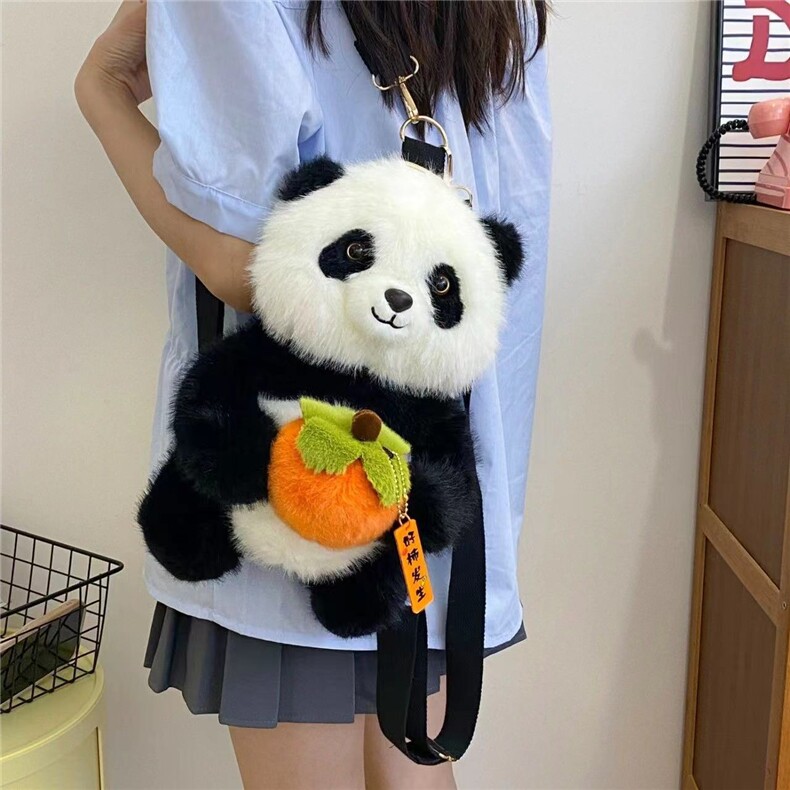 峻豪玩具包厂 柿子熊猫双肩包