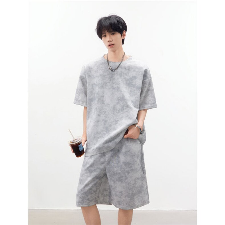 自家图夏季重磅半袖短袖T恤套装YY1803-TP48，男装休闲套装，电商C216