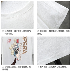 YT26161-P30京剧脸谱亚短袖t恤男大码五分袖男宽松七分袖展架，男装T恤，电商A040A