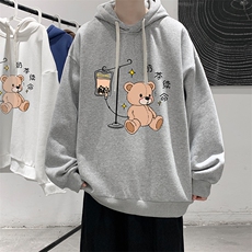 WY2194-P35加绒款-P40纯棉连帽卫衣男大码运动帽衫宽松薄外套男，男装卫衣，电商A040