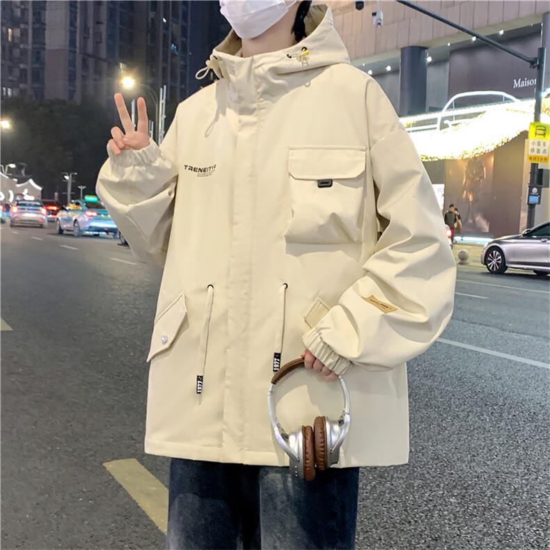 2026春秋款连帽夹克男潮牌大码工装A436-D1201-小码P65-大码P70,男装夹克,电商A436