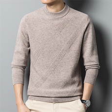 BB1018钱塘2020-2中年男士冬季厚款纯色圆领时尚休闲羊毛衫P147，男装针织衫/毛衣，钱塘207-2