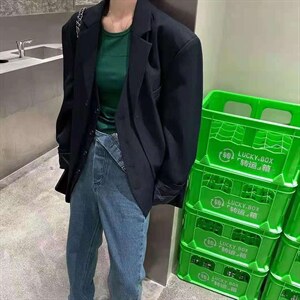 两件套西装外套图片