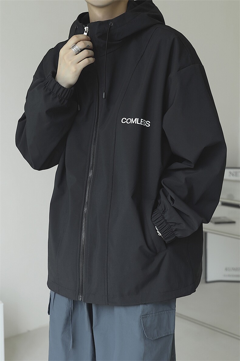 连帽工装冲锋衣开衫夹克高领外套JK1002-P65控89,男装夹克,星座216(原A116)