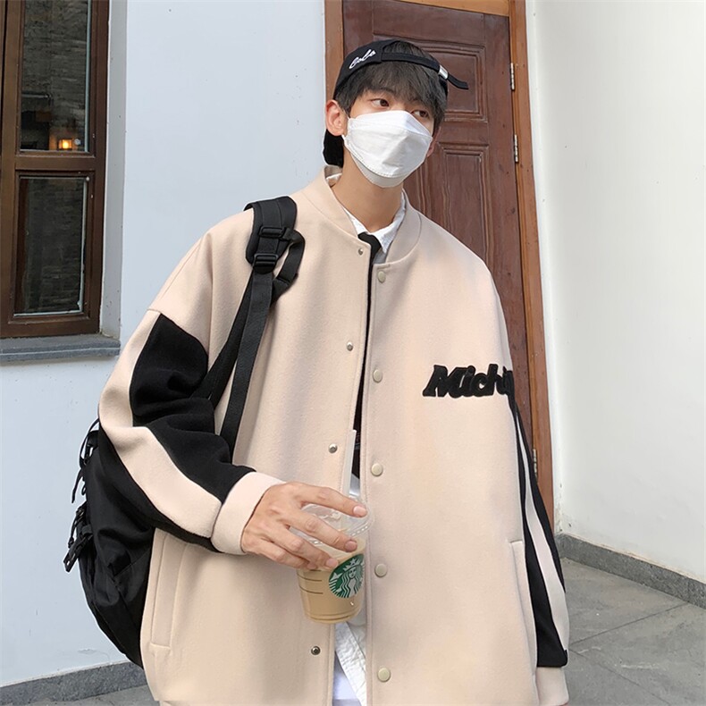 男装呢料呢子夹克23春秋季新款潮牌时尚男外套XZ514-2-F526-P115,男装夹克,星座514-2(原B239)
