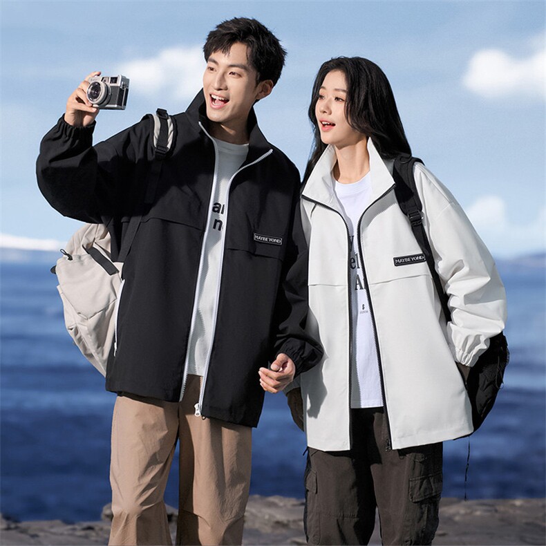 港风上衣夹克宽松落肩立领冲锋衣外套JK862P65,男装夹克,星座1204-3