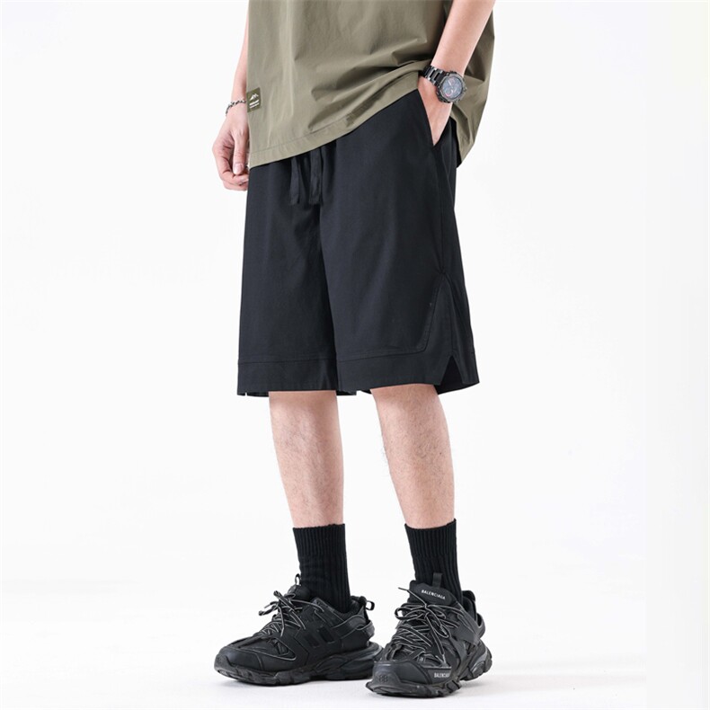 灰色百搭休闲短裤男女款夏季修身显瘦斜插口袋阔腿裤潮320#-P52,男装牛仔裤,电商A178-1