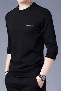 SA8915钱塘2020-2中青年男士百搭纯色圆领冬季厚款简约卫衣P62图片