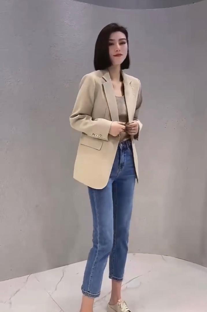 2022秋季新款韩版宽松显瘦西装外套,女装西装,L·H·X