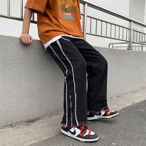 高街春夏复古水洗牛仔裤男潮牌宽松直筒阔腿NE11P40,男装牛仔裤,星座1116-2