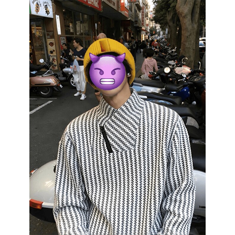 高品质春装新款老钱风美式高街鱼骨纹斜拉链解构高领卫衣长袖t恤图片