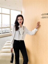 春装新款法式情怀飘带领气质衬衣，其它，可艺尚