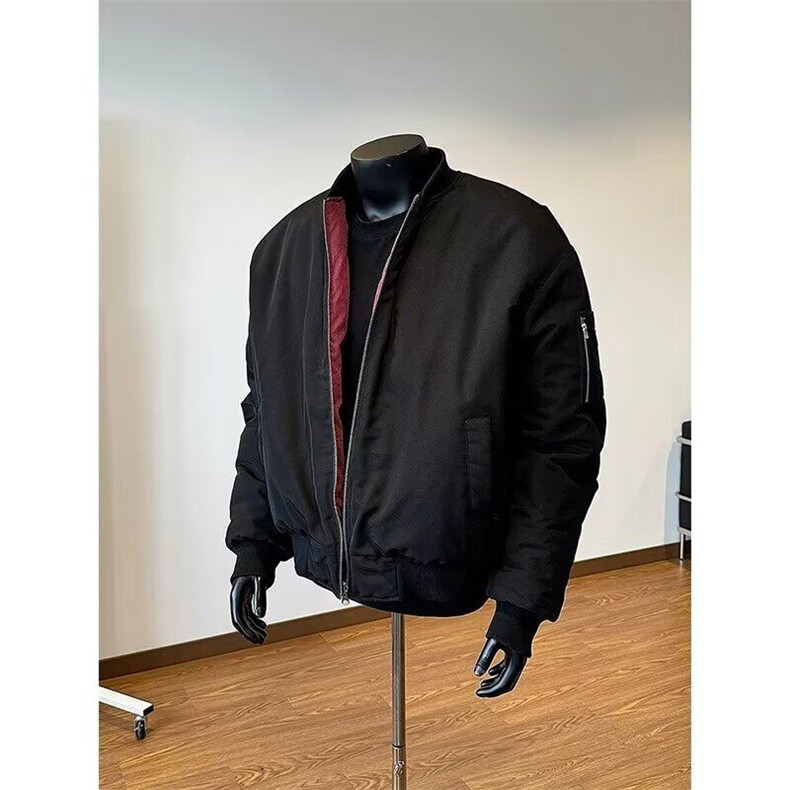 【有货】DM5013-P108冬装复古拼色两面穿时尚棒球服棉袄男短款图片