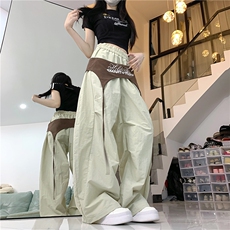 X367-P58美式叠穿设计感绑带弯刀裤夏季街头裤子伞兵运动裤，女装休闲裤，星座911