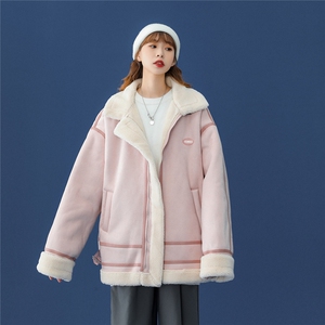 1羊羔毛休闲宽松大码M-5XL情侣潮棉服外套男YG7538P145控188图片