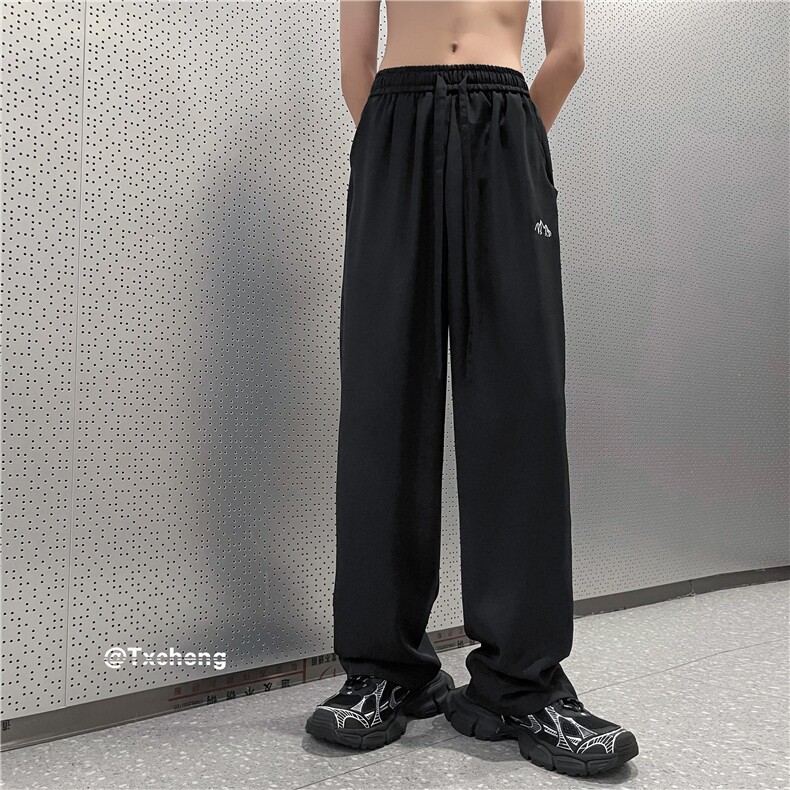 抖音品质宽松休闲裤夏季冰丝纯色长裤B315-K23372-p40控58,男装休闲裤,电商B315