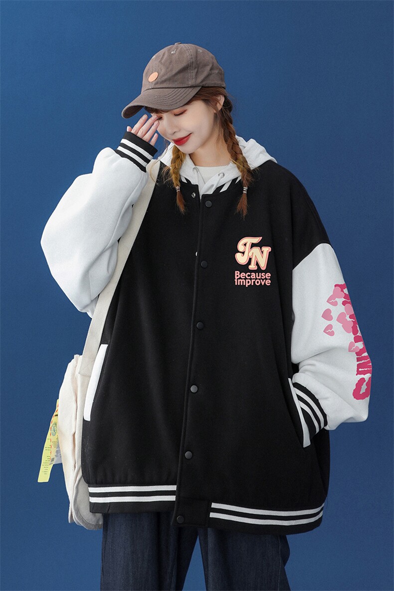 中性风2023秋季新品港风潮牌印花设计感棒球服夹克G93--p65控88,男装夹克,A247A