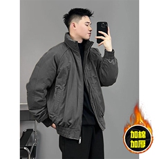 现货美式高街休闲棉衣夹克三防立领纯色户外工装加厚棉服外套，男装夹克，电商A486