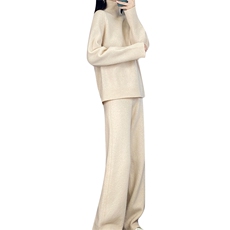 2025年秋季新款高领针织套装休闲时尚百搭，女装套装/套裙，暖思雅