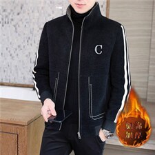 秋冬精品立领毛呢大衣短款刺绣商务休闲夹克外套男A08P140控228，男装毛呢大衣，电商B226