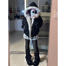 现货高品质美式高街冬季重磅硬挺短款座山雕毛领棉衣男女加厚外套，男装棉衣，电商A486