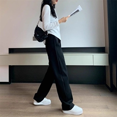 灰色运动裤女秋冬2024新款宽松直筒美式卫裤宽松垂感阔腿直筒裤，男装休闲裤，星座506A
