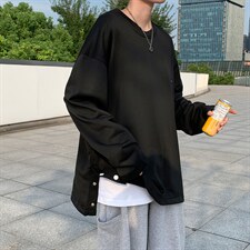 2021秋季新款长袖t恤男打底衫网红款排扣开叉上衣体恤衫T736-P28，男装T恤，星座512-4