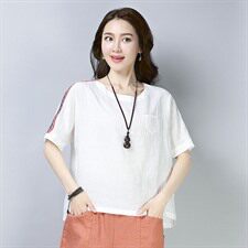 T恤2021夏季百搭圆领套头韩版宽松休闲都市简约，女装T恤，小林双子