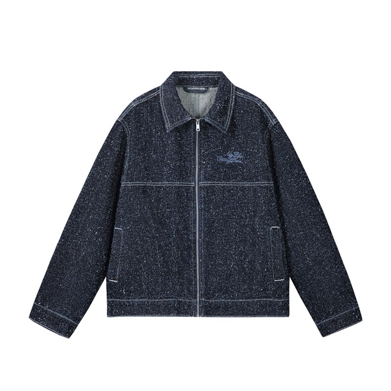 水洗牛仔外套男款春美式痞帅上衣服宽松休闲工装夹克JK1321-P90,男装工装外套,星座1103-3