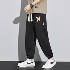 港风休闲裤男宽松拖地束脚裤卫裤KP722P40，男装休闲裤，星座1204-3