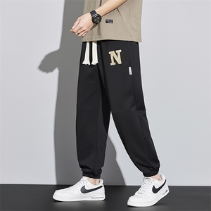 港风休闲裤男宽松拖地束脚裤卫裤KP722 P40图片