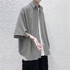 港风经典格子宽松男士衬衫 A071-C03-P35图片