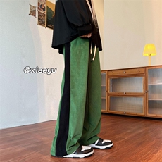 XZ616秋季新款宽松百搭拼接灯芯绒拖地休闲裤TY402P55控68，男装休闲裤，星座512A（原616）