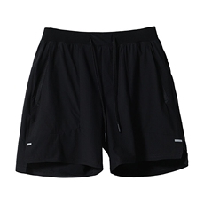 黑色薄款斜切拉链短裤男夏季美式潮牌lu感五分裤户外透气运动裤子，男装牛仔裤，四季星座806