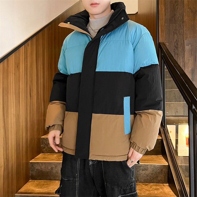 店主风2026新品冬季宽松情侣装撞色棉衣棉服冬装加厚外套D007-P90,男装棉衣,星座717