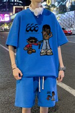 ！重磅推荐！2022潮牌男士华夫格短袖T恤套装一套HTZ09P50，男装T恤，电商B220