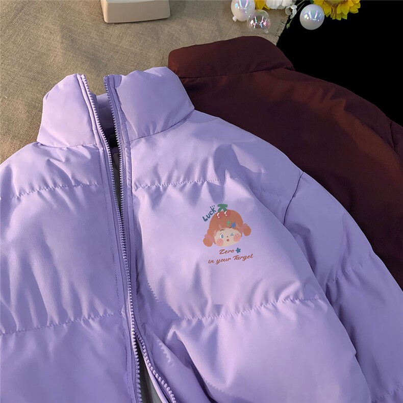 地毯23冬季时尚百搭宽松字母印花潮流棉服外套MY62057P85控115图片